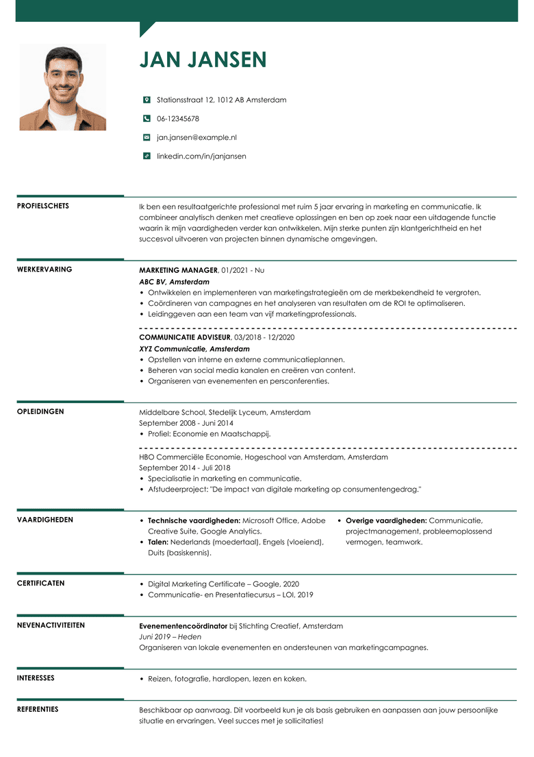 Creatief CV-sjabloon