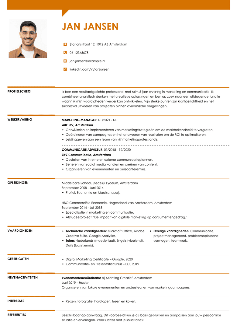 Creatief CV-sjabloon