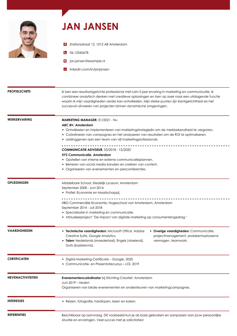 Creatief CV-sjabloon