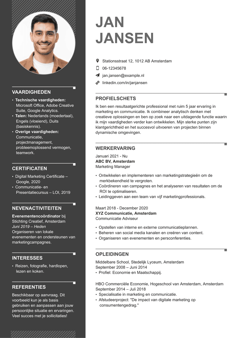 Creatief CV-sjabloon