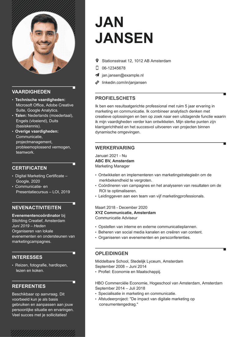 Modern CV-sjabloon