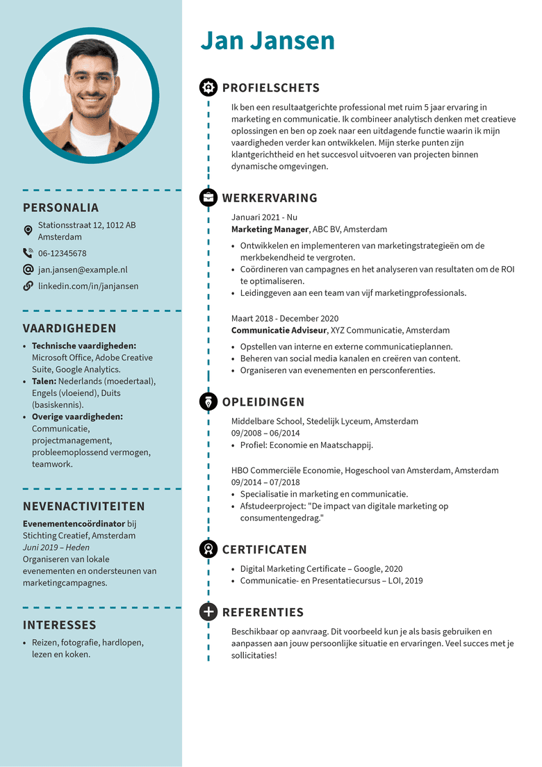 Creatief CV-sjabloon