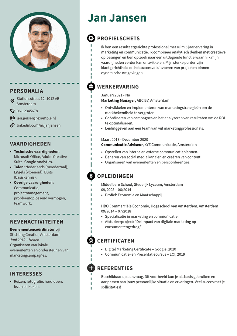 Creatief CV-sjabloon