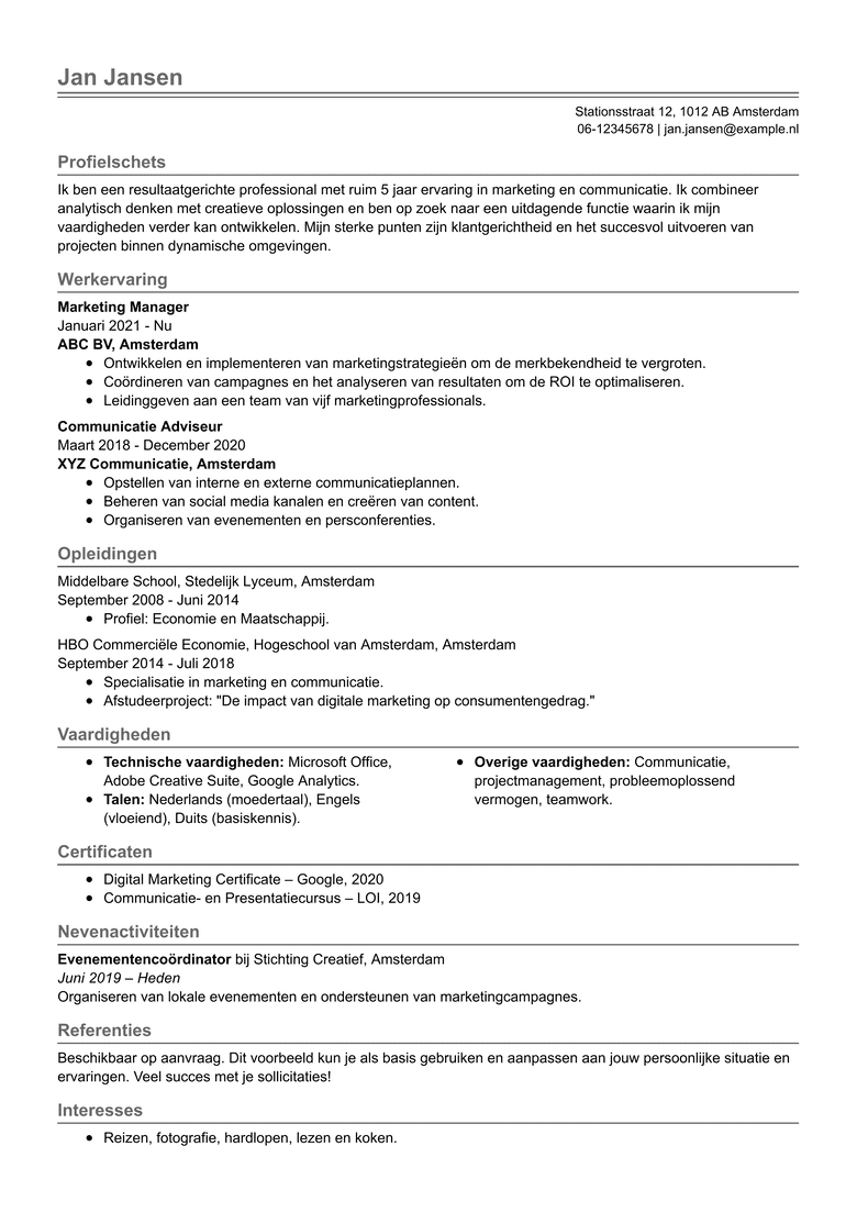 Modern cover letter template