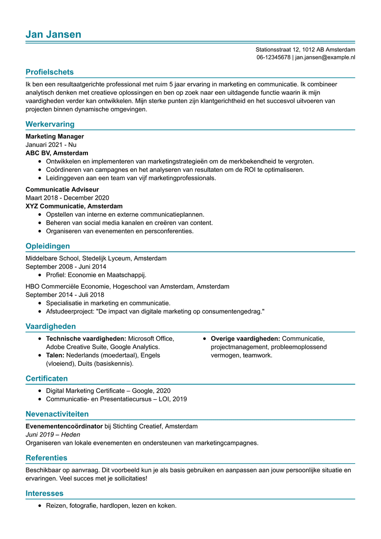 Modern cover letters