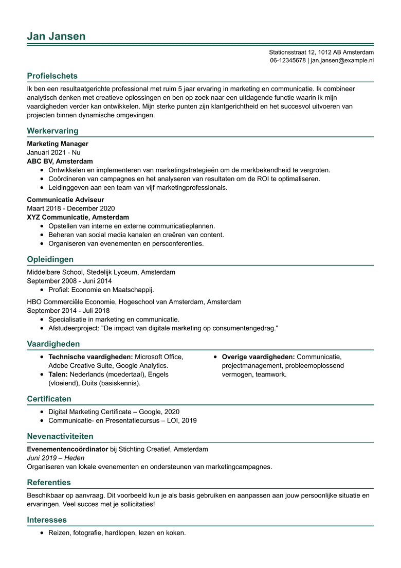 Modern cover letters
