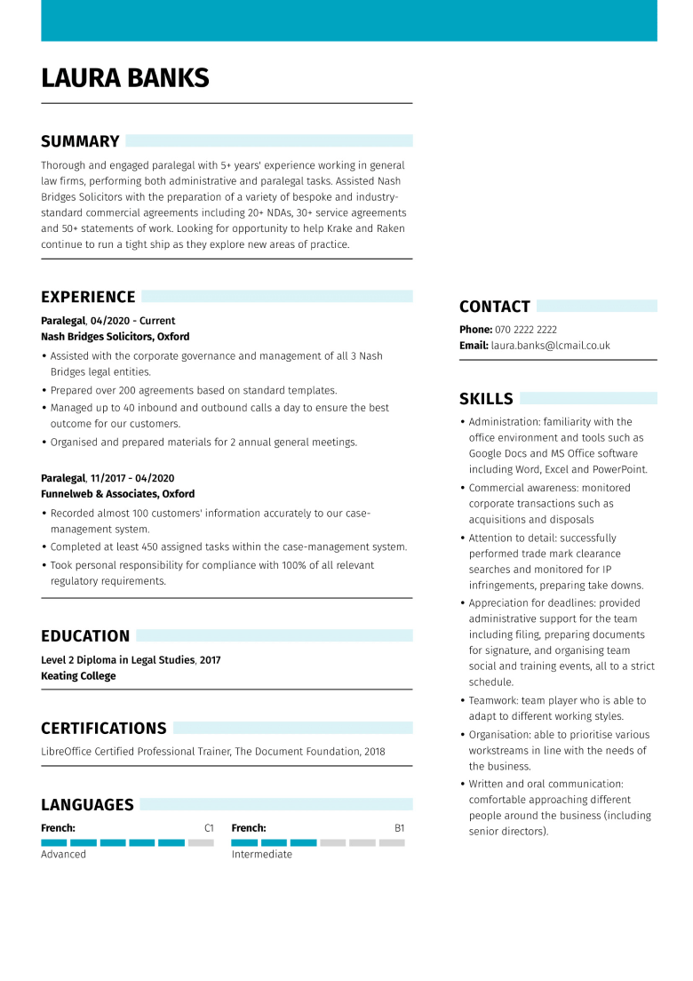 Modern CV template 2