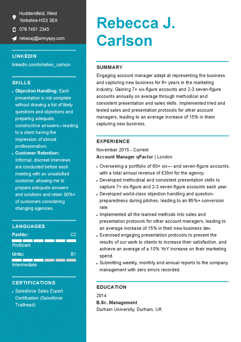 Creative CV template 2