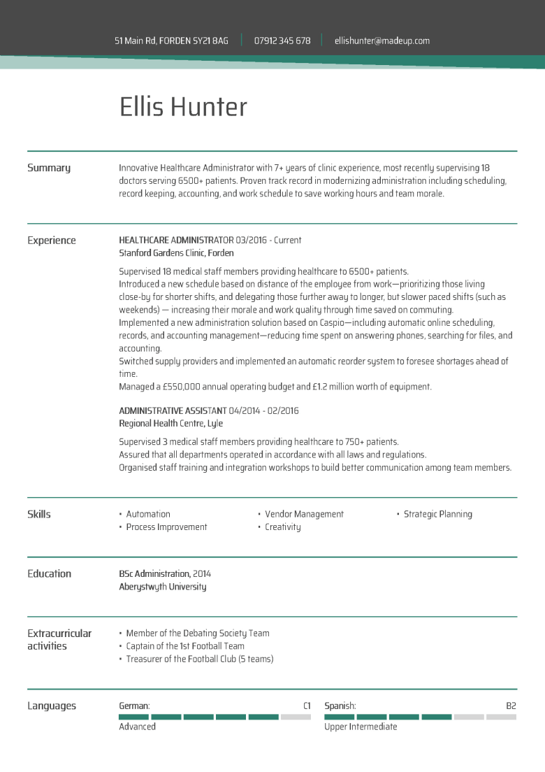 Basic CV template 1