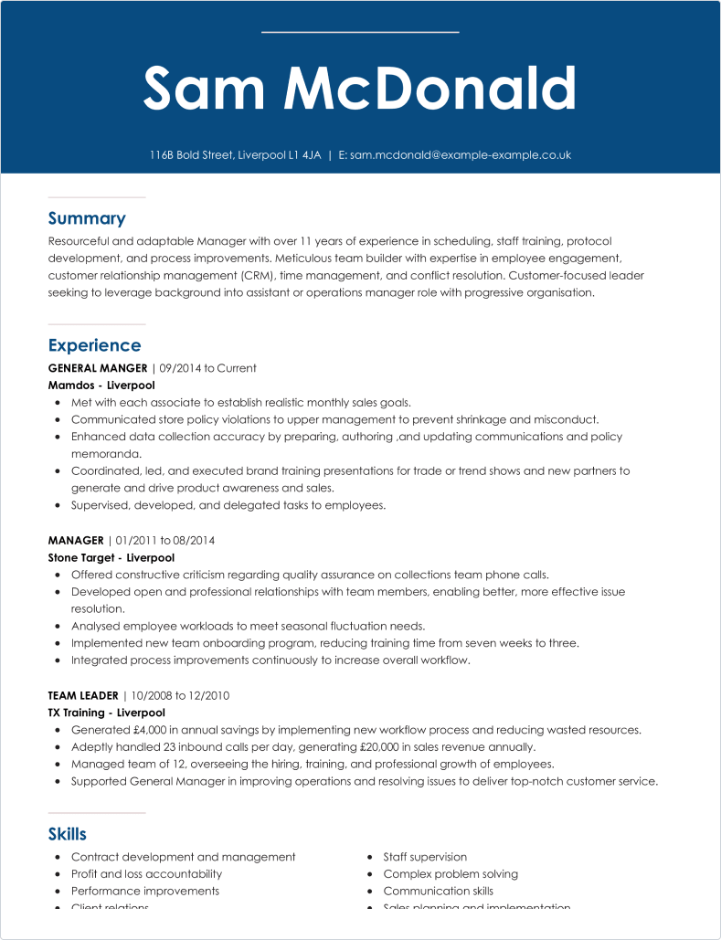 Modern CV template 1