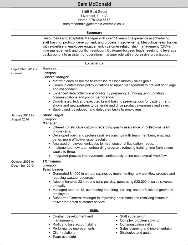 Modern CV template