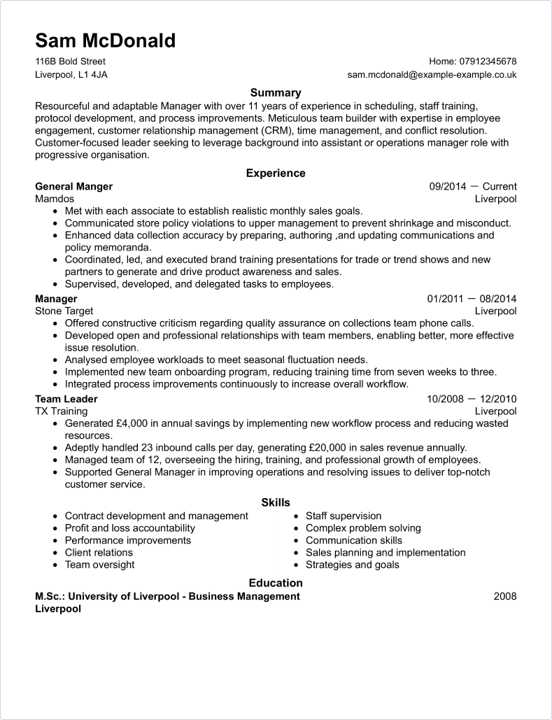 Basic CV template