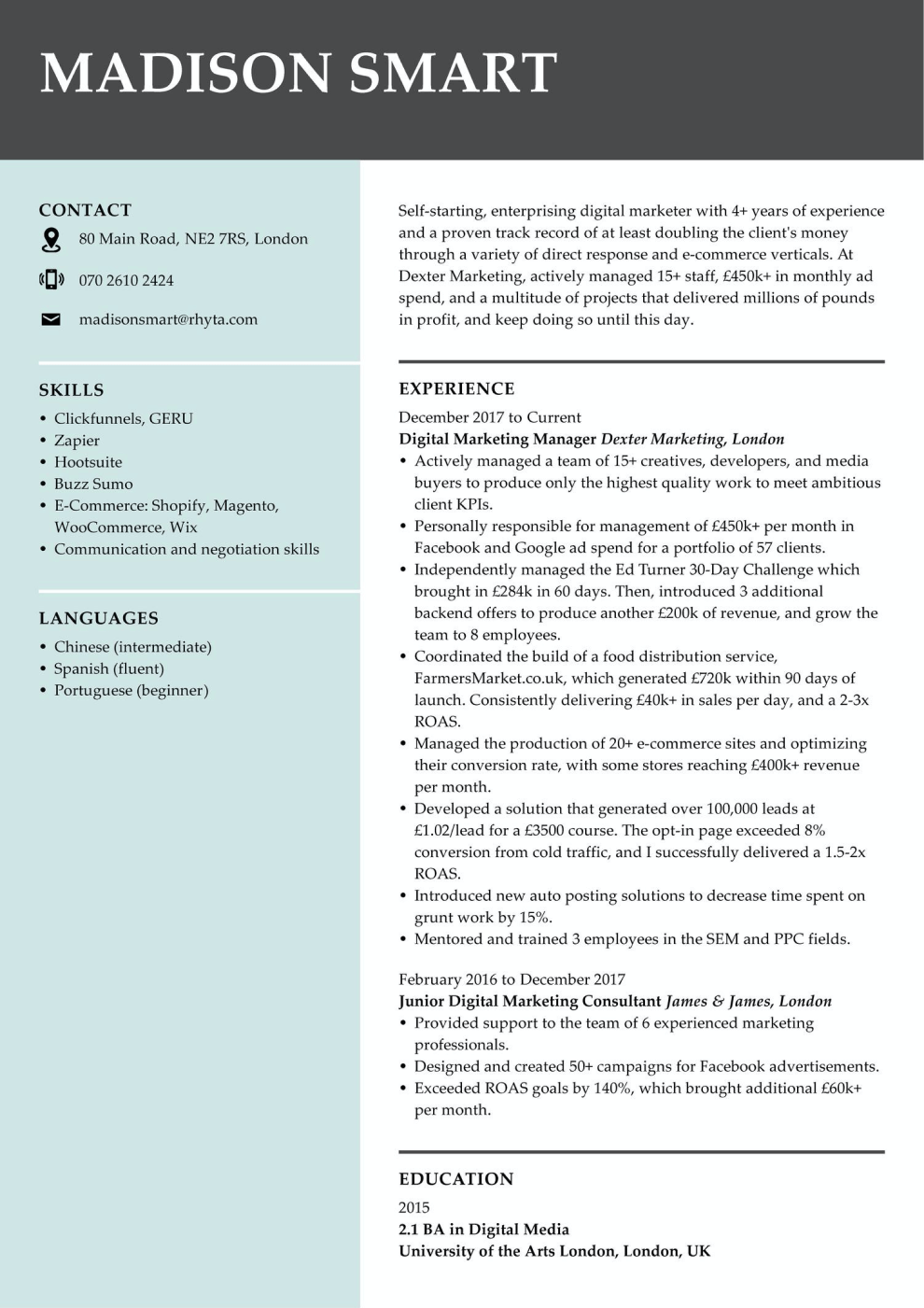 Uk S Best Cv Examples For 50 Jobs Updated For 21 Uk S Best Cv Examples For 50 Jobs Updated For 21