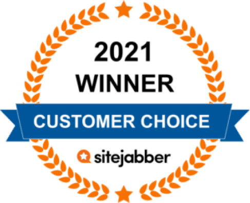 2021 customer choice award from Sitejabber