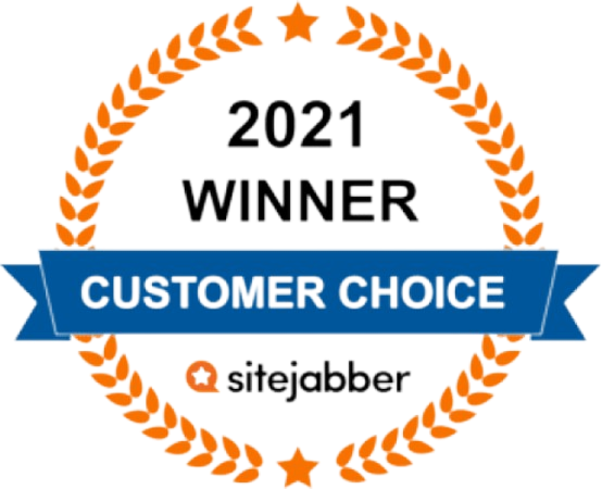 2021 customer choice award from Sitejabber