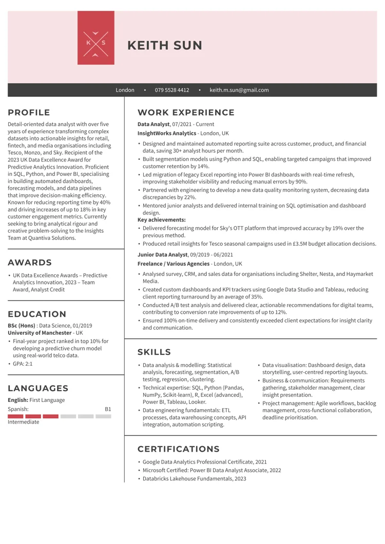 AI-friendly CV template