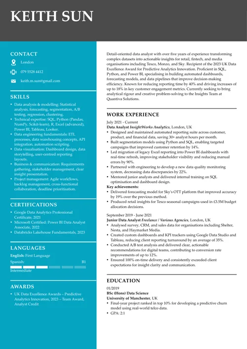 AI-friendly CV by LiveCareer UK CV builder