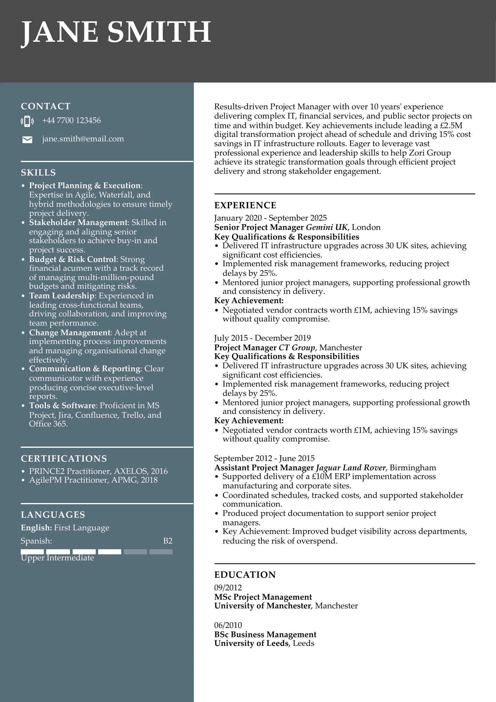 CV sample