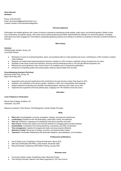 CV sample