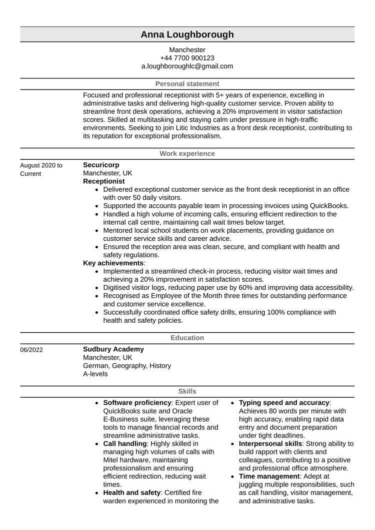 modern CV template