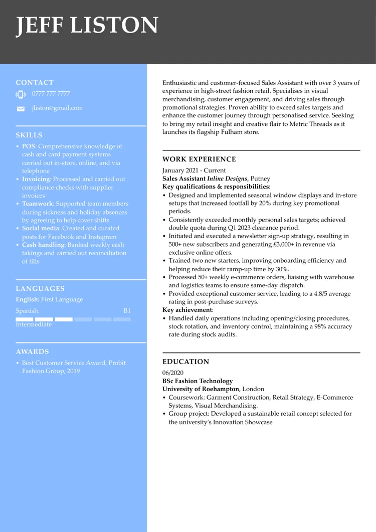 best CV templates by LiveCareer