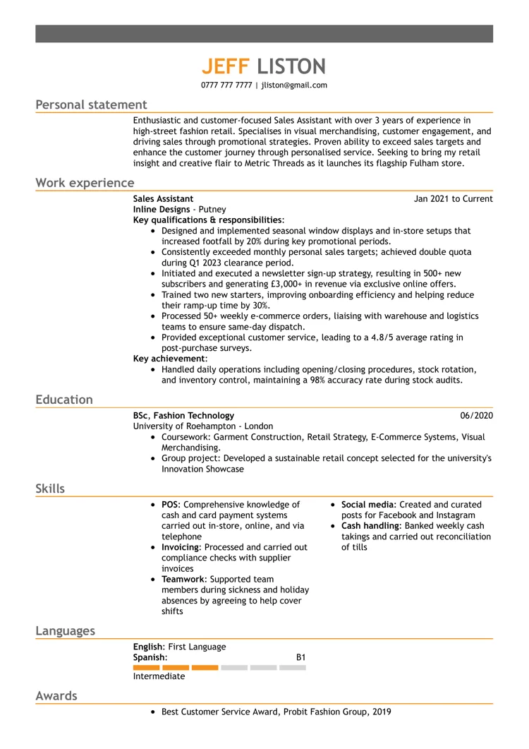 best CV templates by LiveCareer