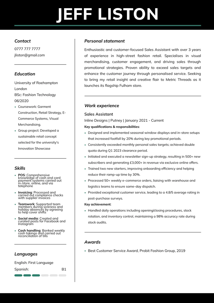 best CV templates by LiveCareer