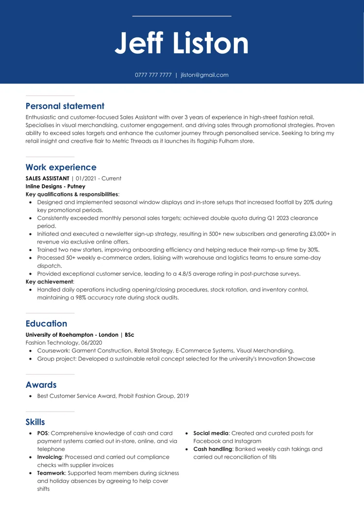 best CV templates by LiveCareer