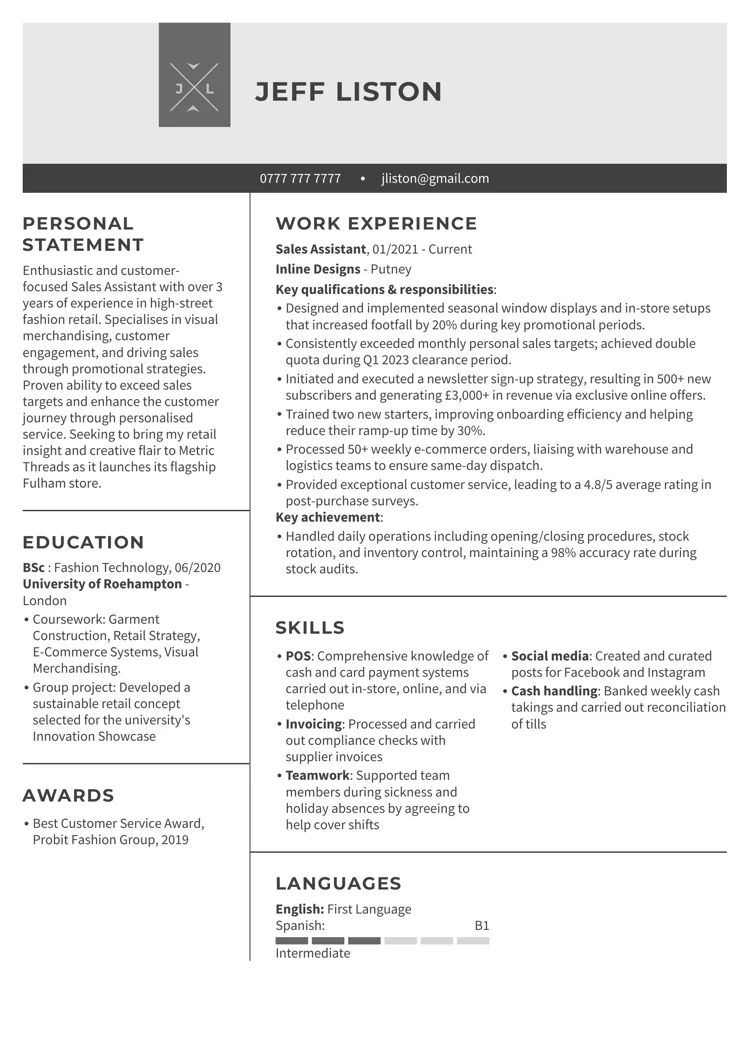 best CV templates by LiveCareer