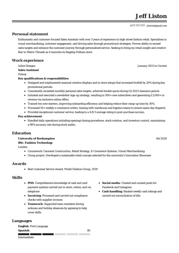 best CV templates by LiveCareer