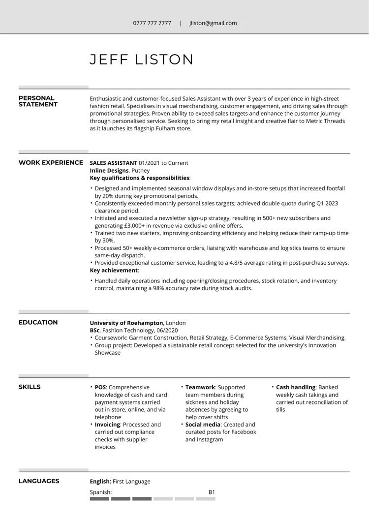 best CV templates by LiveCareer