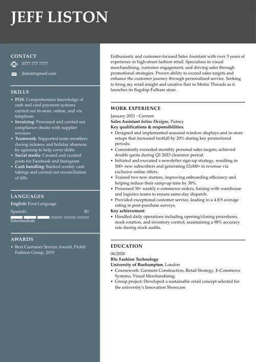 CV sample