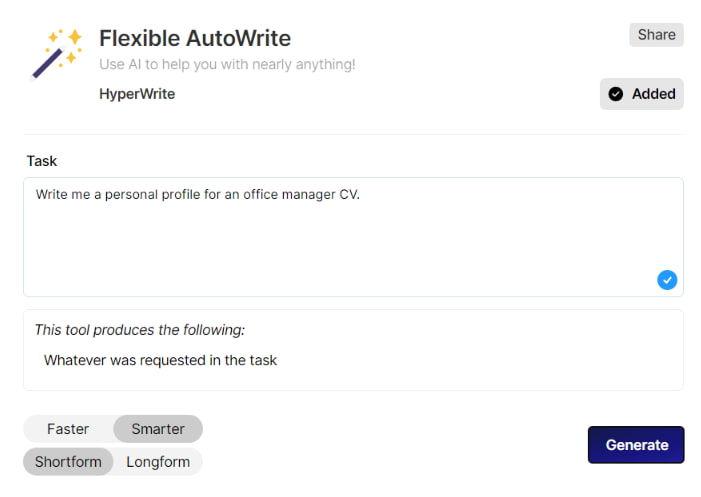 Flexible AutoWrite in HyperWrite