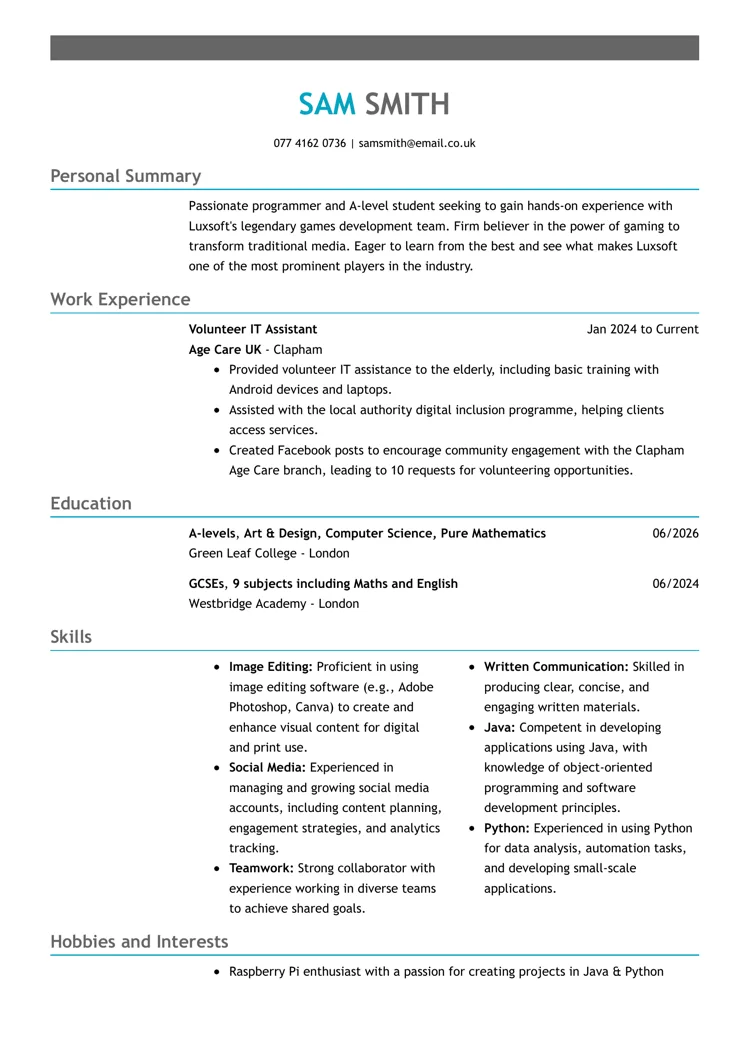 blank cv template