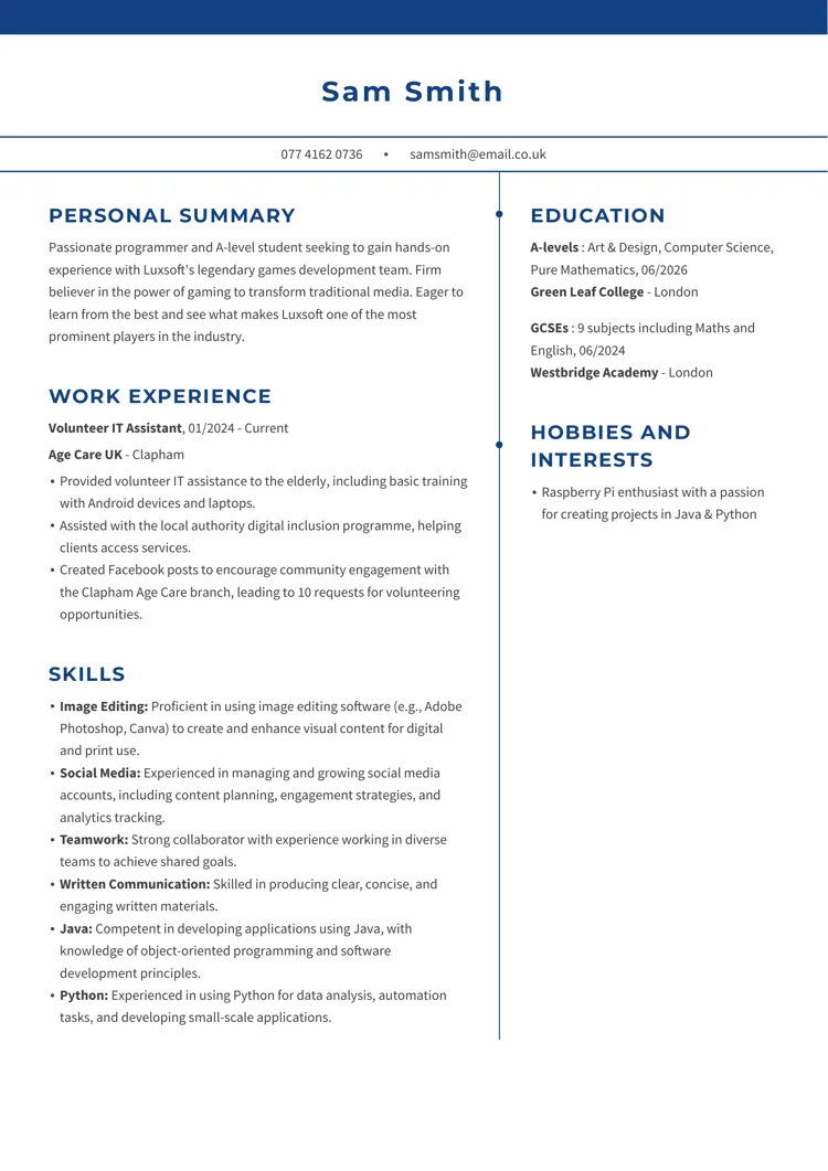 blank cv template