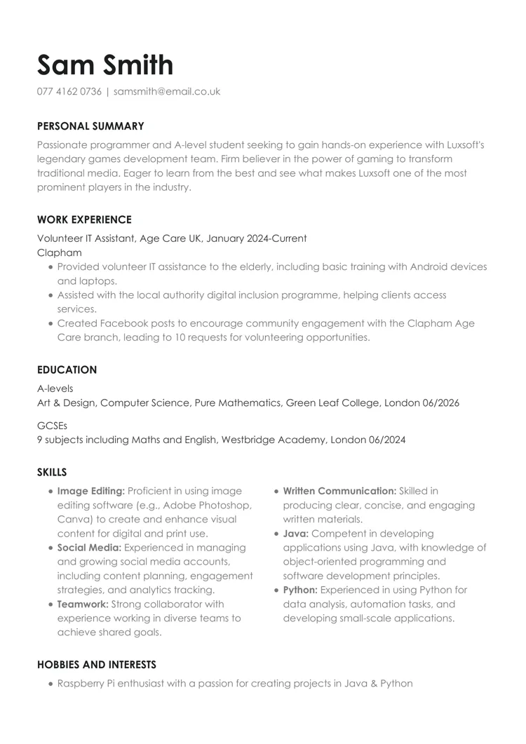blank cv template