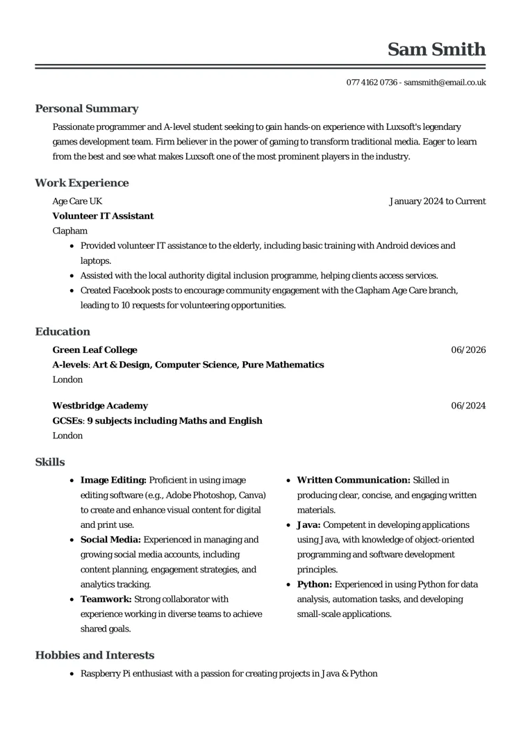 blank cv template