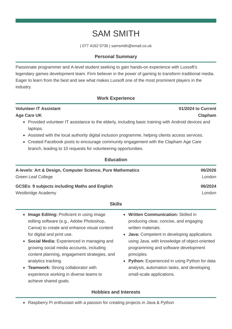 blank cv template