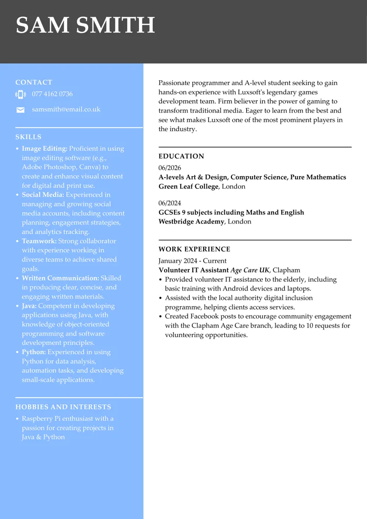 blank cv template