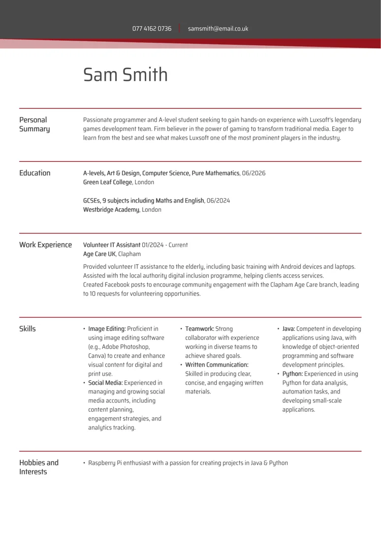 blank cv template