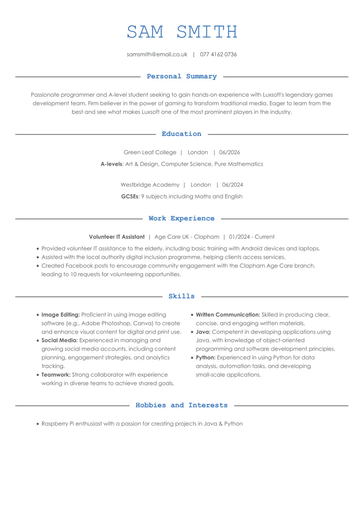 blank cv template