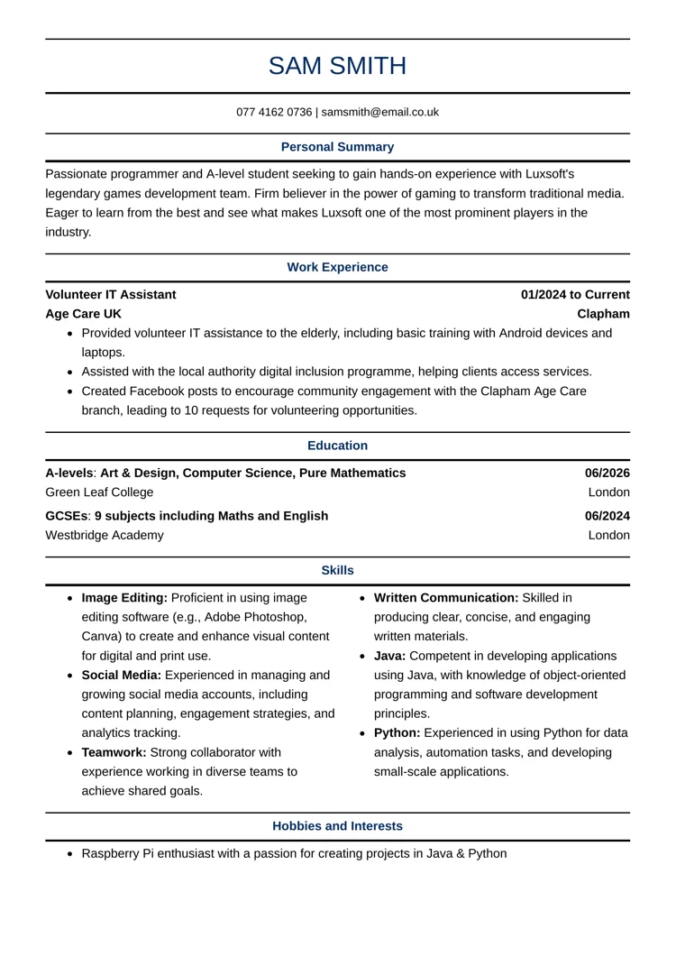blank cv template