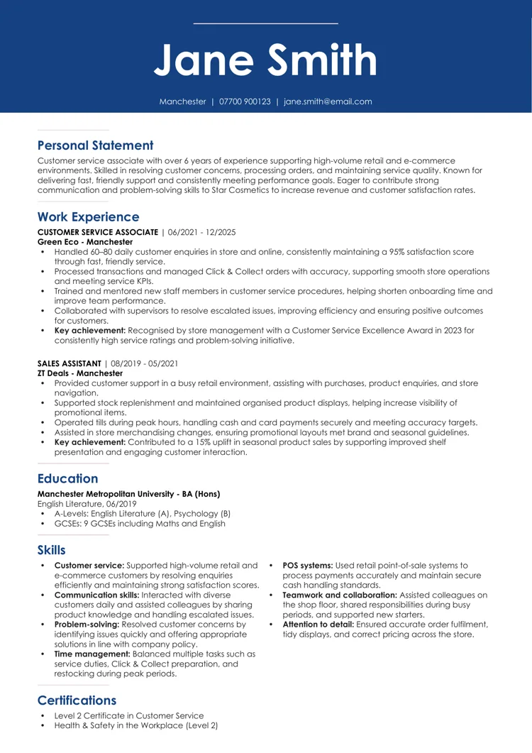 modern 08 British CV template