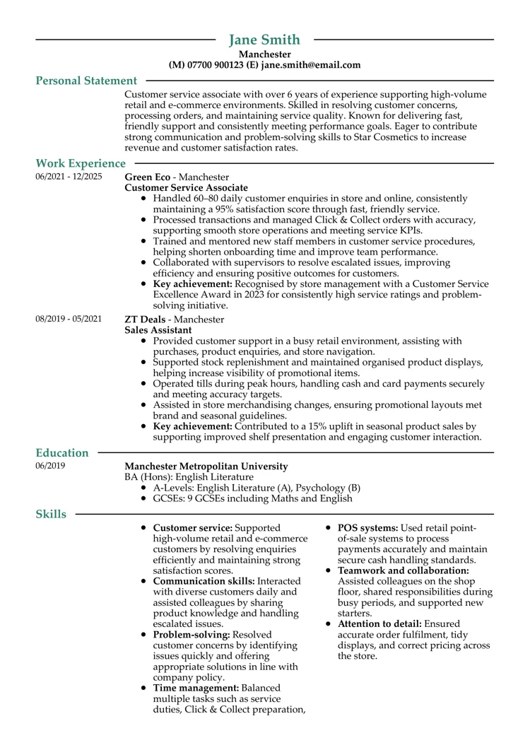 modern 03 British CV template