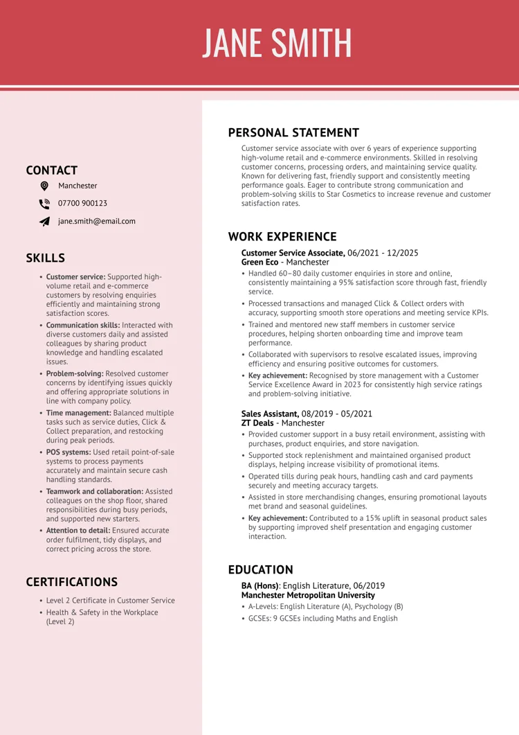 professional 08 British CV template