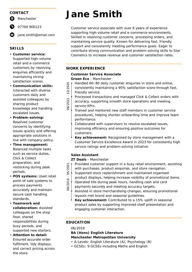 British CV Templates Tips Build A Strong UK CV