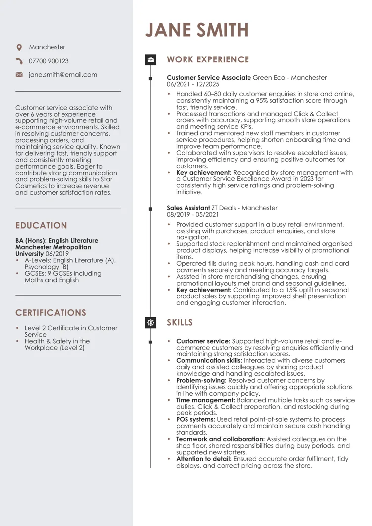 British CV Templates Tips Build A Strong UK CV