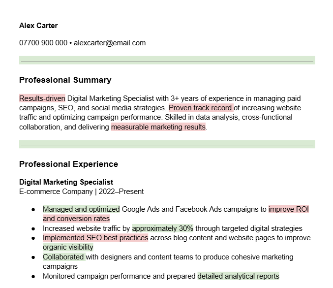 AI-generated CV
