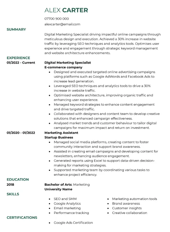 Builder CV