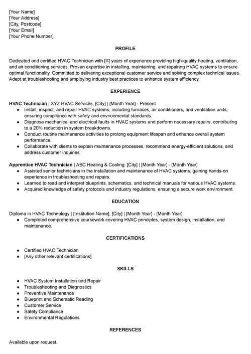 ChatGPT CV with a Livecareer template